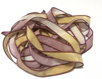 Image 2 of 1PC. ANTIQUED 42" hand dyed wrist wrap bracelet silk ribbon//Yoga wrist wrap bracelet ribbon