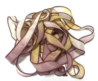 Image 3 of 1PC. ANTIQUED 42" hand dyed wrist wrap bracelet silk ribbon//Yoga wrist wrap bracelet ribbon