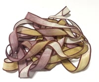 Image 4 of 1PC. ANTIQUED 42" hand dyed wrist wrap bracelet silk ribbon//Yoga wrist wrap bracelet ribbon
