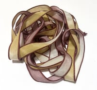 Image 6 of 1PC. ANTIQUED 42" hand dyed wrist wrap bracelet silk ribbon//Yoga wrist wrap bracelet ribbon