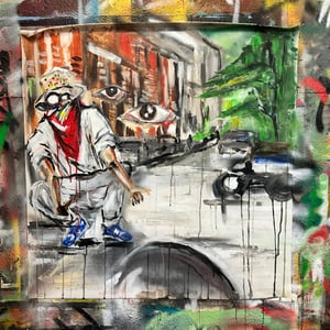 DUMP GAWD ORIGINAL PAINTING 31x31"