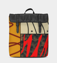 Image 2 of Abstract Squares Casual Flap Backpack