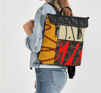 Image 1 of Abstract Squares Casual Flap Backpack