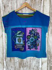 Image 1 of Splice-T Top. Blue  sz14
