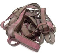 Image 4 of 1PC. ROSEY TAUPE 42" hand dyed wrist wrap bracelet silk ribbon//Yoga wrist wrap bracelet ribbon