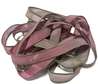 Image 5 of 1PC. ROSEY TAUPE 42" hand dyed wrist wrap bracelet silk ribbon//Yoga wrist wrap bracelet ribbon