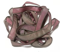 Image 6 of 1PC. ROSEY TAUPE 42" hand dyed wrist wrap bracelet silk ribbon//Yoga wrist wrap bracelet ribbon