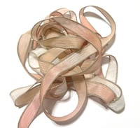 Image 3 of 1PC. SANIBEL SHELLS 42" hand dyed wrist wrap bracelet silk ribbon//Yoga wrist wrap bracelet ribbon