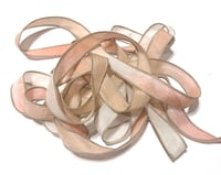 Image 1 of 1PC. SANIBEL SHELLS 42" hand dyed wrist wrap bracelet silk ribbon//Yoga wrist wrap bracelet ribbon