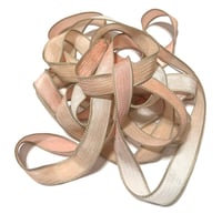 Image 2 of 1PC. SANIBEL SHELLS 42" hand dyed wrist wrap bracelet silk ribbon//Yoga wrist wrap bracelet ribbon