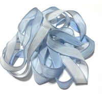 Image 5 of 1PC. WEDGEWOOD OMBRE 42" hand dyed wrist wrap bracelet silk ribbon//Yoga wrist wrap bracelet ribbon