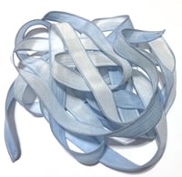 Image 2 of 1PC. WEDGEWOOD OMBRE 42" hand dyed wrist wrap bracelet silk ribbon//Yoga wrist wrap bracelet ribbon