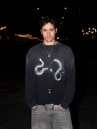 Image 3 of Black Raw Edge Tee – Snake Bone by Ryu