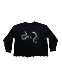 Image 1 of Black Raw Edge Tee – Snake Bone by Ryu