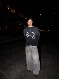 Image 5 of Black Raw Edge Tee – Snake Bone by Ryu