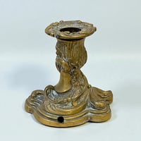 Image 5 of Paire de bougeoirs de toilette ancien en bronze doré - XIXe - style Louis XV