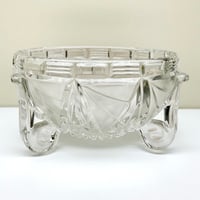 Image 8 of Saladier en verre cristallin tripode ancien Art Déco - Cristallerie Libochovice, Tchécoslovaquie 