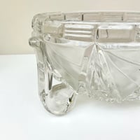 Image 9 of Saladier en verre cristallin tripode ancien Art Déco - Cristallerie Libochovice, Tchécoslovaquie 