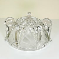 Image 10 of Saladier en verre cristallin tripode ancien Art Déco - Cristallerie Libochovice, Tchécoslovaquie 