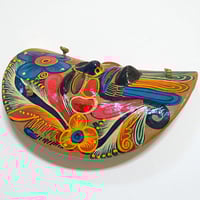 Image 5 of Grand masque mexicain vintage en terre cuite peint à la main – Années 70 - 80