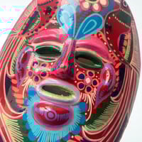 Image 5 of Masque mexicain vintage en terre cuite peint à la main – Années 70 - 80