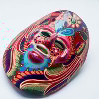 Image 3 of Masque mexicain vintage en terre cuite peint à la main – Années 70 - 80