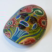Image 2 of Petit masque mexicain vintage en terre cuite peint à la main – Années 70 - 80