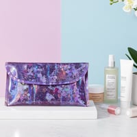 Image 1 of Purple Vinyl Holographic Glitter Bomb Large Clutch