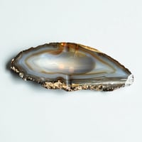 Image 1 of Vide-poche en tranche d'agate bleu marron  vintage 1960 cendrier 