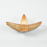 Image 4 of XXL - Panier en osier avec anses oblong vintage - Panier bateau en osier 60s