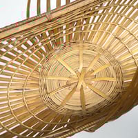 Image 6 of XXL - Panier en osier avec anses oblong vintage - Panier bateau en osier 60s