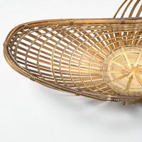 Image 7 of XXL - Panier en osier avec anses oblong vintage - Panier bateau en osier 60s