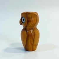 Image 7 of Hibou ou chouette porte piques à cocktail en bois d'olivier - brochettes apéro années 60