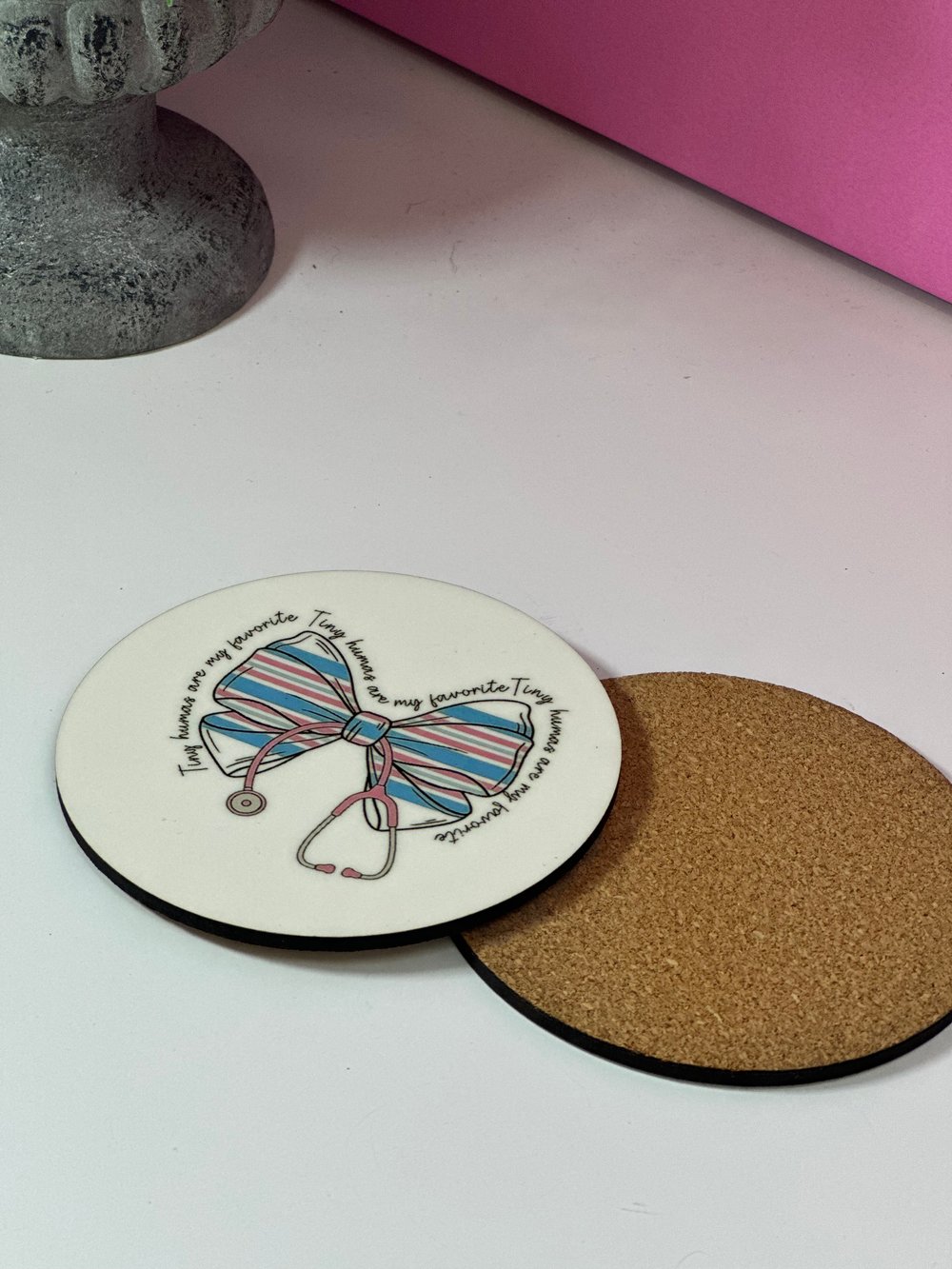 Image of 'L&D Stethoscope Bow' Coaster 