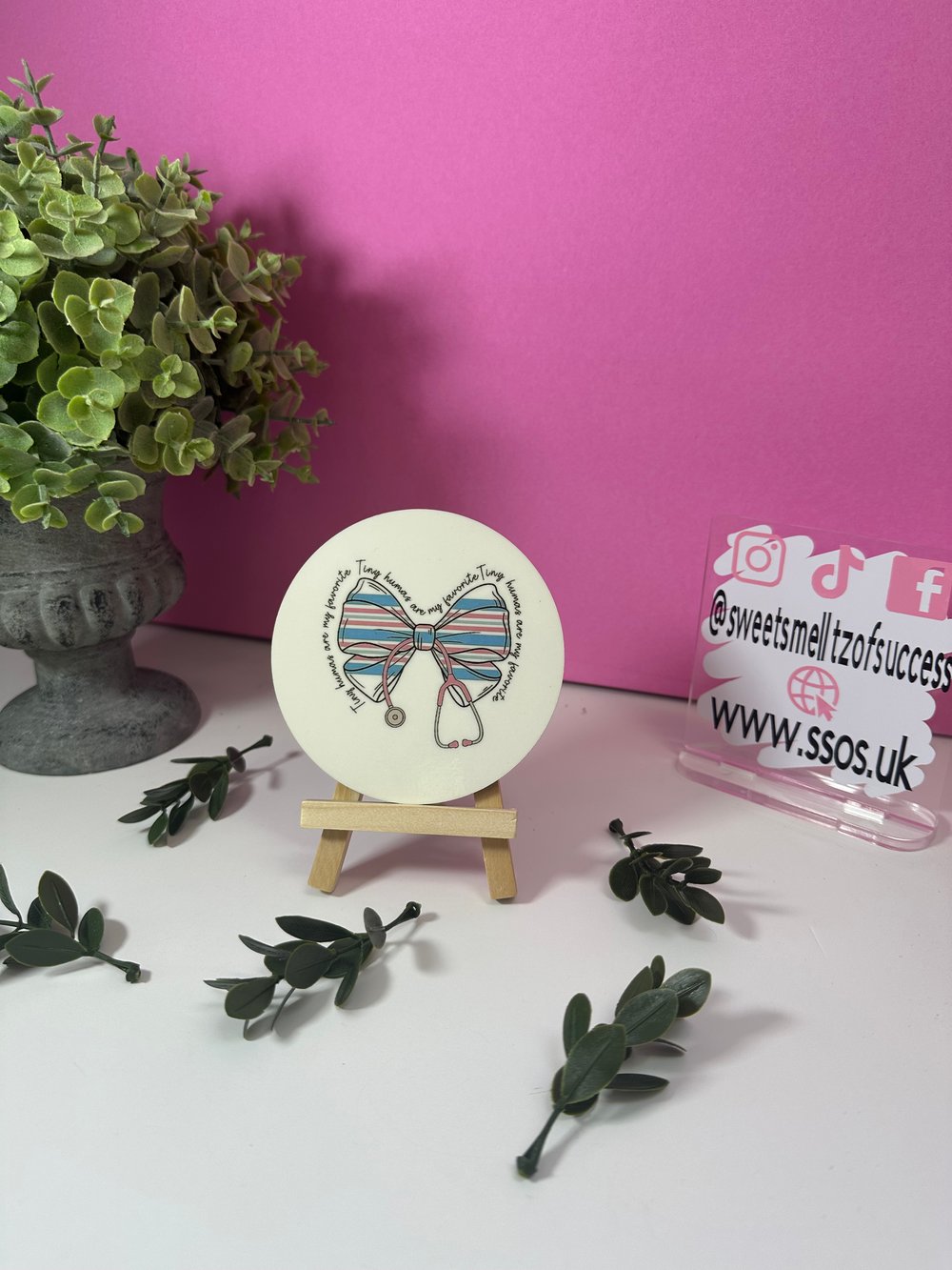 Image of 'L&D Stethoscope Bow' Coaster 