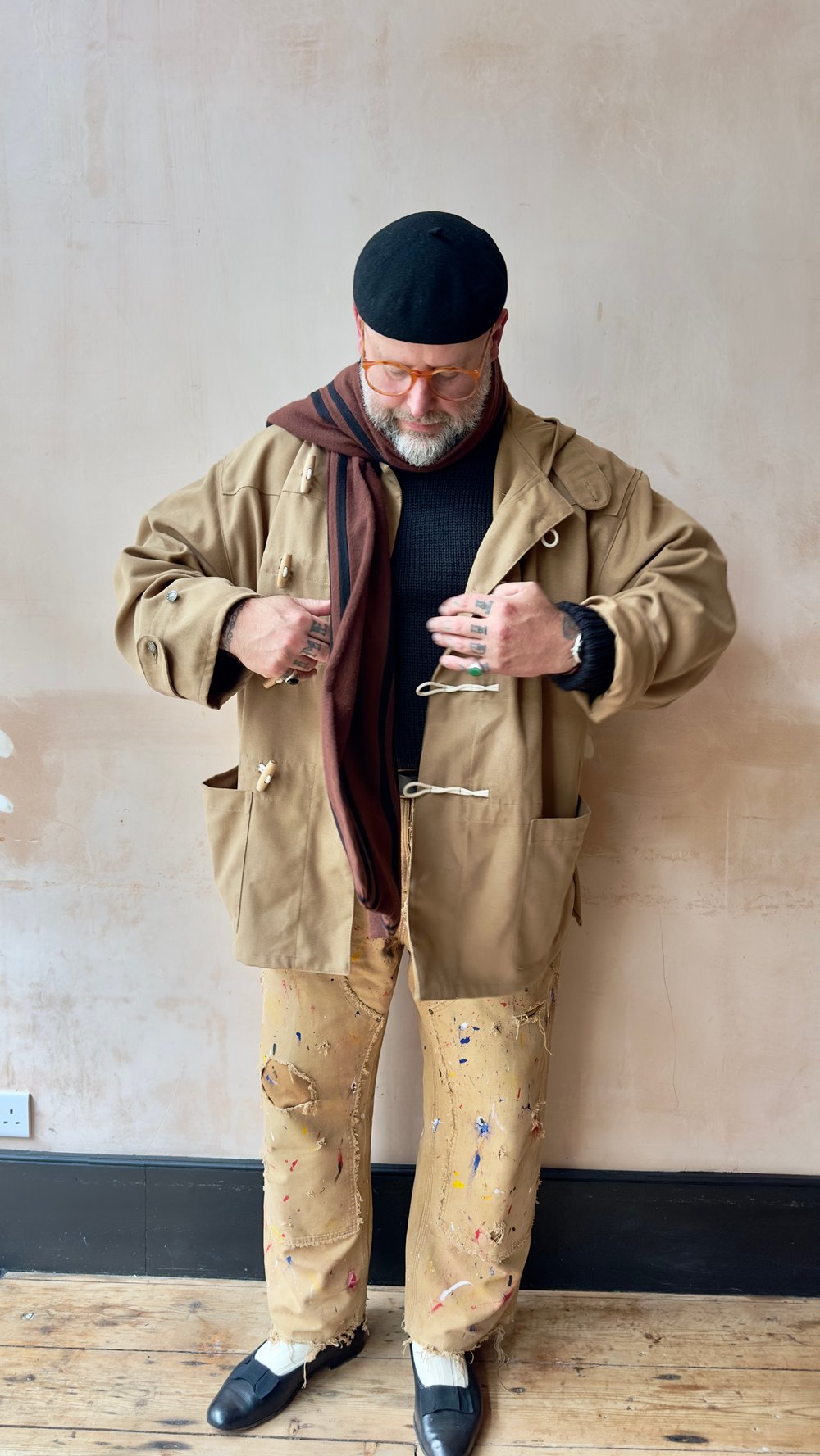 AWMS x YARMOUTH OILSKINS "FLEET" DUFFEL COAT (Tan)