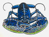 Lobster linocut print