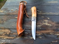 Image 9 of Puukko 14c28n Salami carvings Birch Burl Handle