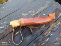 Image 25 of Puukko 14c28n Salami carvings Birch Burl Handle