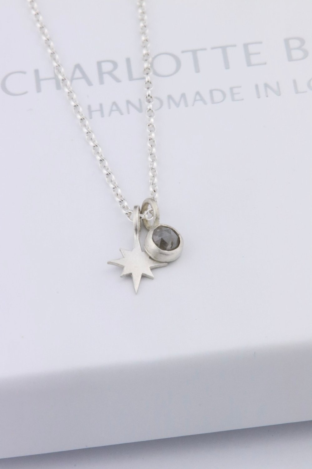 Image of North Star grey diamond necklace