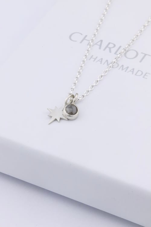 Image of North Star grey diamond necklace