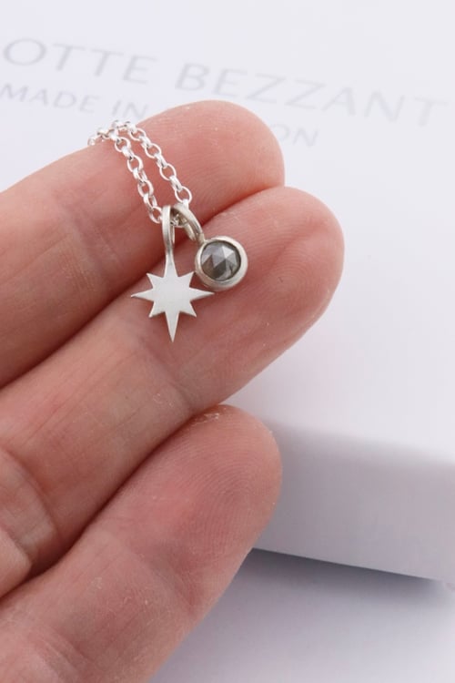 Image of North Star grey diamond necklace