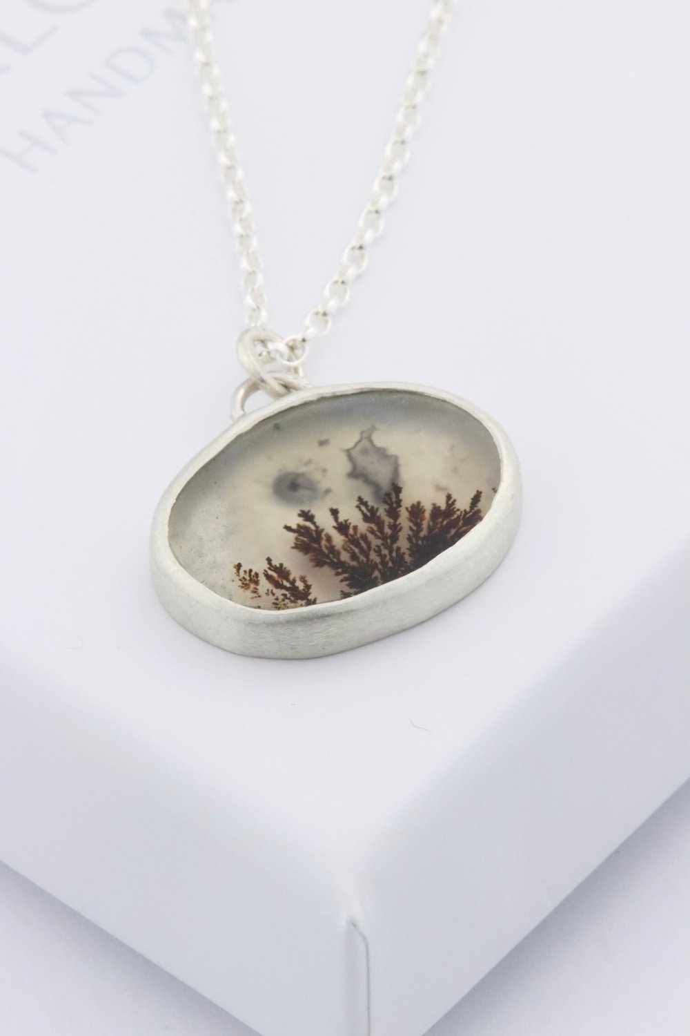 Image of Dendritic agate long length necklace