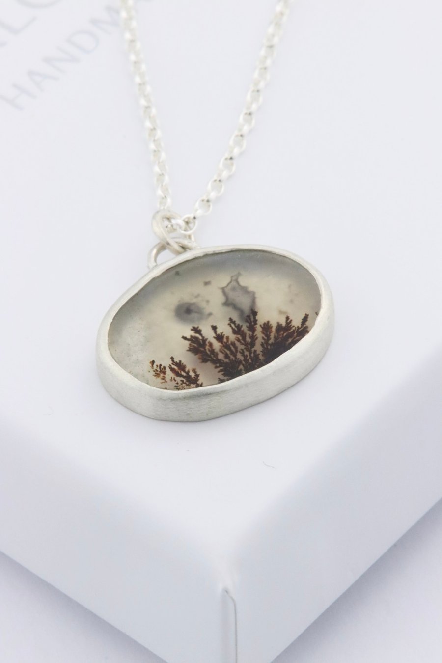 Image of Dendritic agate long length necklace