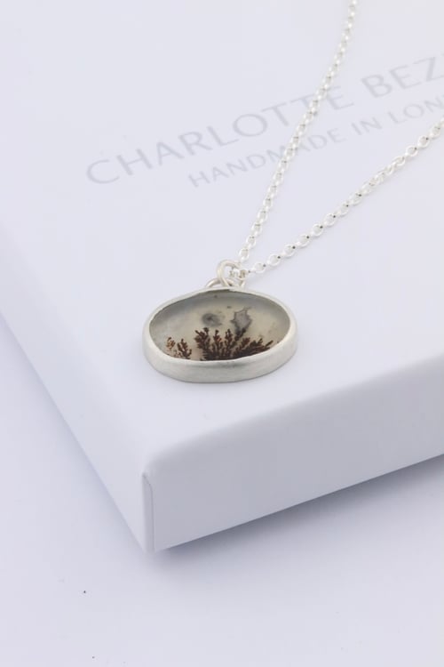 Image of Dendritic agate long length necklace