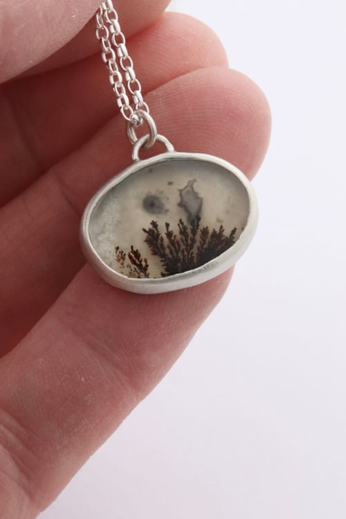 Image of Dendritic agate long length necklace