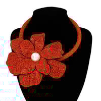 Image 1 of Red Bling Statement Necklace 