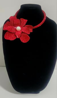 Image 2 of Red Bling Statement Necklace 