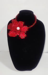 Image 3 of Red Bling Statement Necklace 