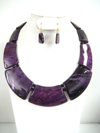 Purple Acrylic Necklace Set 